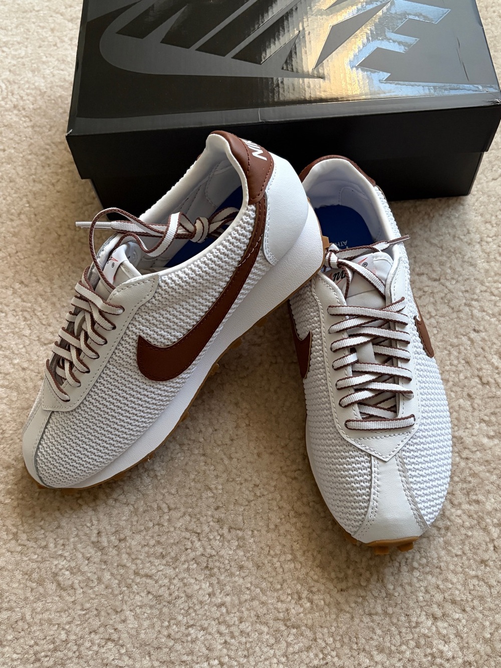 Nike Women’s White and Brown Retro Running Sneakers